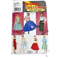 Simplicity Pattern 8742 Costumes On Stage Dress Circular Poodle Skirt 10 12 14
