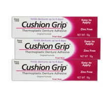 Cushion Grip Thermoplastic Denture Adhesive 1 oz - Refits and Tightens Loose ...