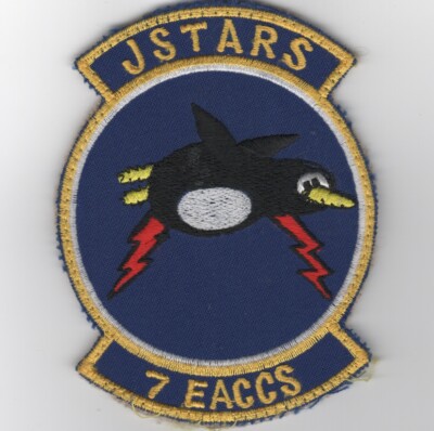 4'' USAF AIR FORCE JSTARS 7EACCS FLYING PENGUIN BLUE EMBROIDERED JACKET PATCH