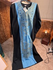 Blue And Black Kaftan Plus  Sz 4x