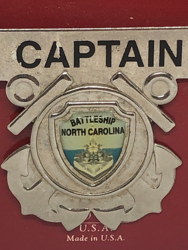 Battleship North Carolina Captain Pin Badge Souvenir – Vintage, Made in USA - Picture 2 of 7
