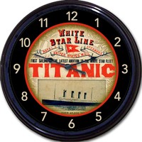 Titanic White Star Line Ship Poster Wall Clock Uk Ny Passenger Ocean Liner Sail Titanic White Star Line Ship Poster Wall Clock Uk Ny Passenger Ocean Liner Sail