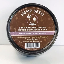 Edible Hemp Seed 3-in-1 Massage Candle 6oz/170g, Rosy Cheeks, Earthly