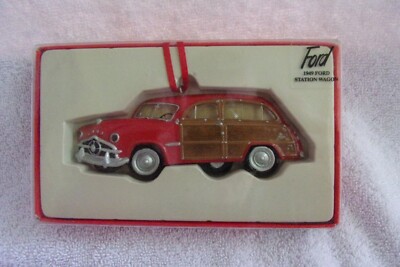 Kurt Adler 1949 Red Woody Ford Station Wagon NEW IN BOX
