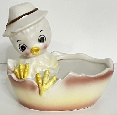 Vtg Inarco Easter Baby Chick Planter Anthropomorphic Kitschy Bird Kitchen Chip