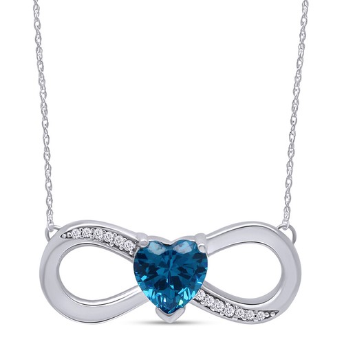 Blue Topaz and Natural Diamond Infinity 