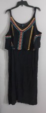 WOMAN'S RUE21 SLEEVELESS BLACK SUMMER DRESS.100% RAYON. EMBROIDERY.SIZE 2X
