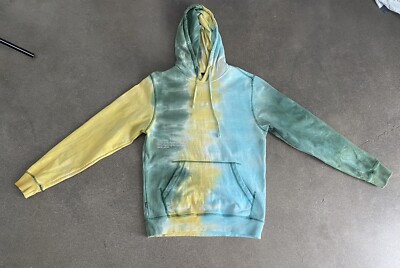 Primitive Skateboarding tie-dye hoodie blue yellow green men's S