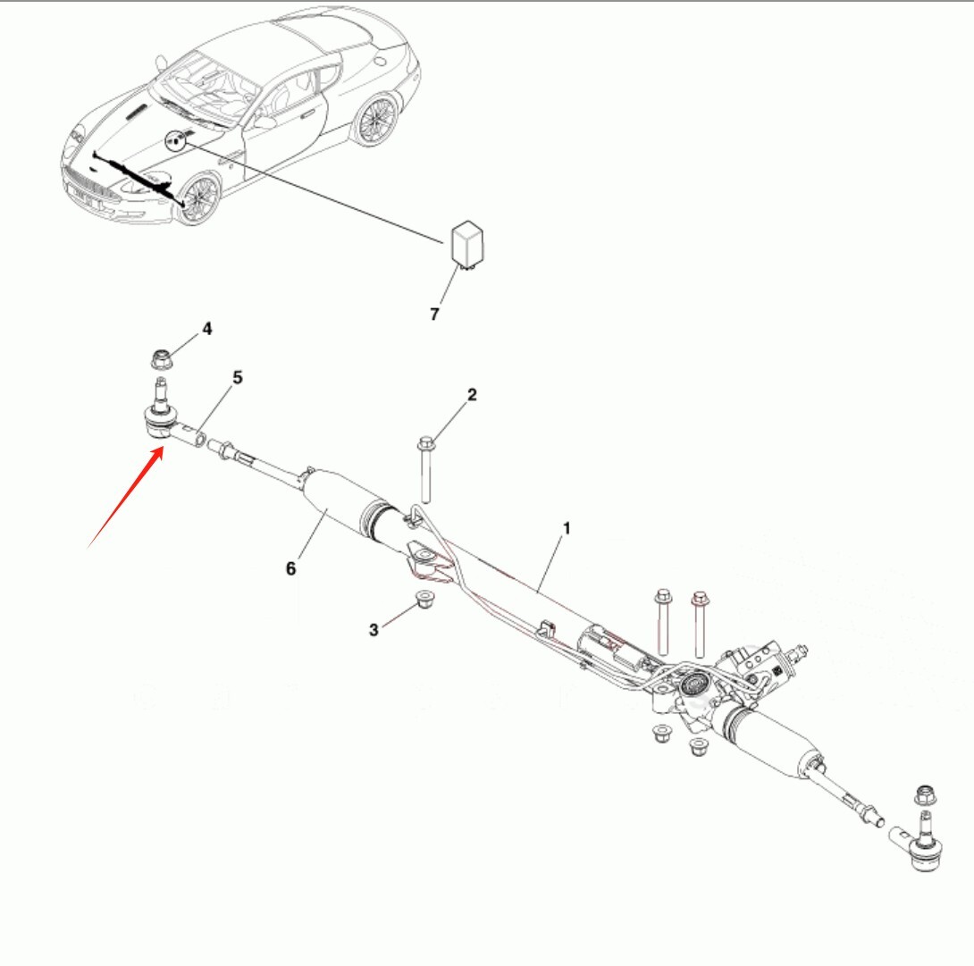 Outer Steering Tie Rod Ball Joint fits Aston Martin Rapide 4G43-3289-AA