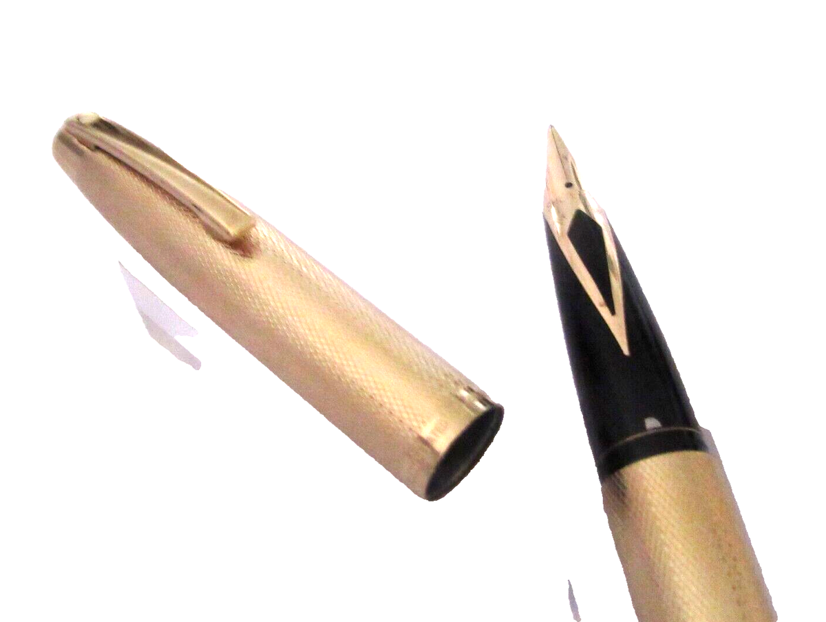 Stylo Plume Sheaffer Imperial Plaqué Or - Motif Grains D'orge - Plume En Or - Modèle P501 - Très Bon état