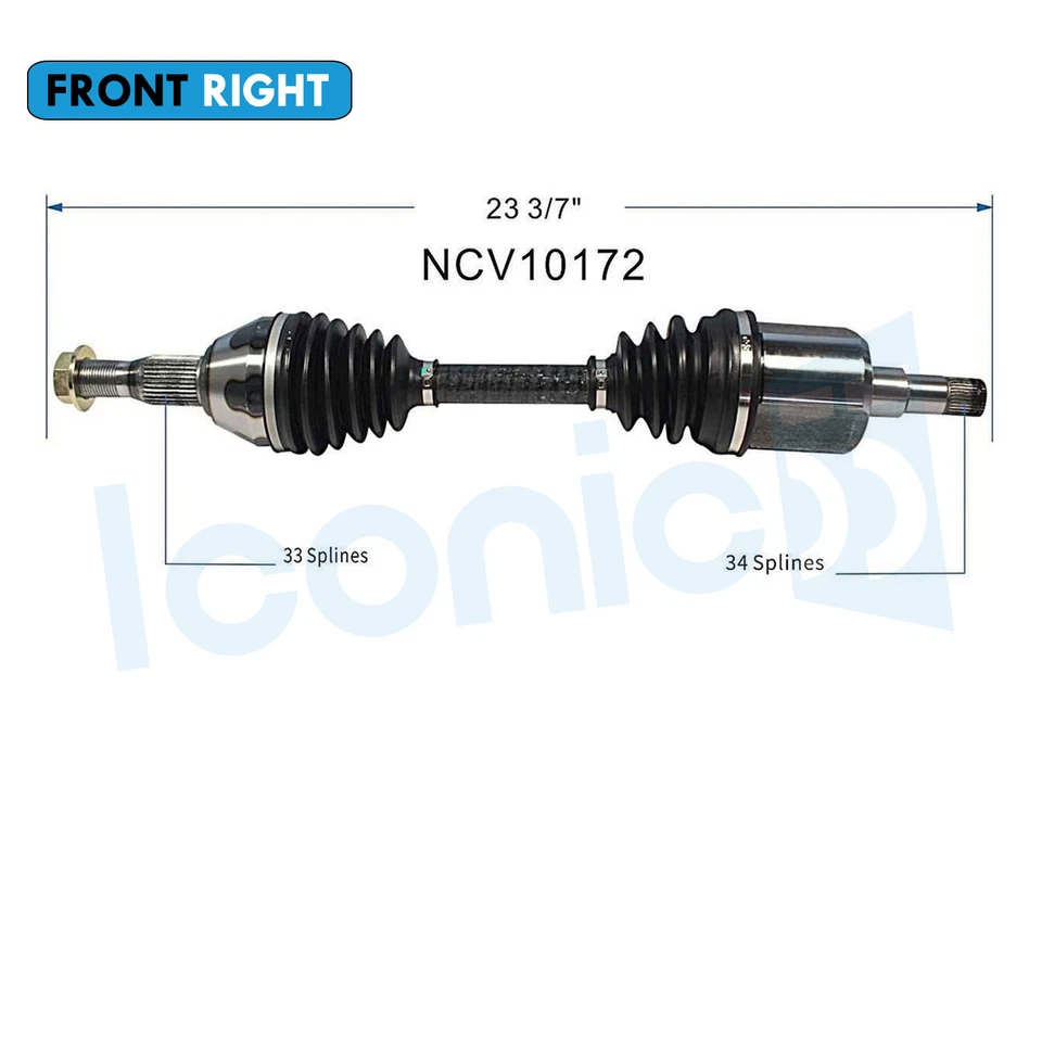 Eje delantero derecho CV para 92-96 Pontiac Trans Sport 94-96 Buick Century 2,2 L Foto 2 de 4