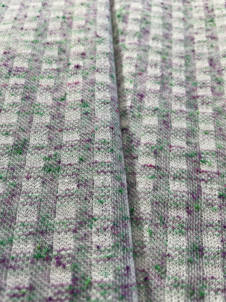 "Remanentes de tejido elástico de 4 vías a cuadros de tela a cuadros vintage 68"" W X 48"" L" Foto 4 de 4