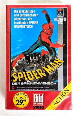 SPIDER-MAN Der Spinnenmensch, VHS, 1977, Nicholas Hammond, KULT, ULTRA RAR!
