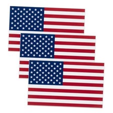 3Pack USA American Flag Decal Bumper Sticker 5"x3", Car American Flag Sticker A