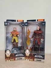 2 X McFarlane Toys Avatar The Last Airbender Aang & Zuko Figures Bundle