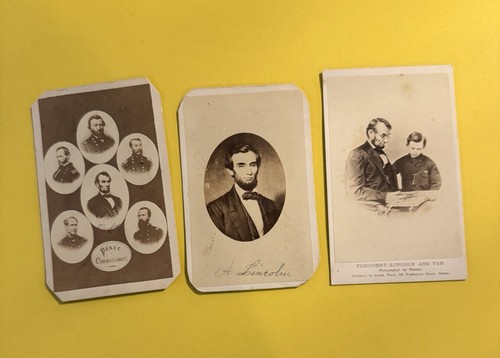 CDV Copies related to Lincoln: Peace Commissioners, young Abe, Son Tad