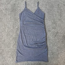 Soprano Dress Womens Large Gray Bodycon Wrap Ruched Mini VNeck Sexy Party Summer