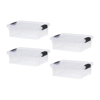 Superio 4.5 Quart Clear Storage Bin Stackable Durable Organizer for Home Office