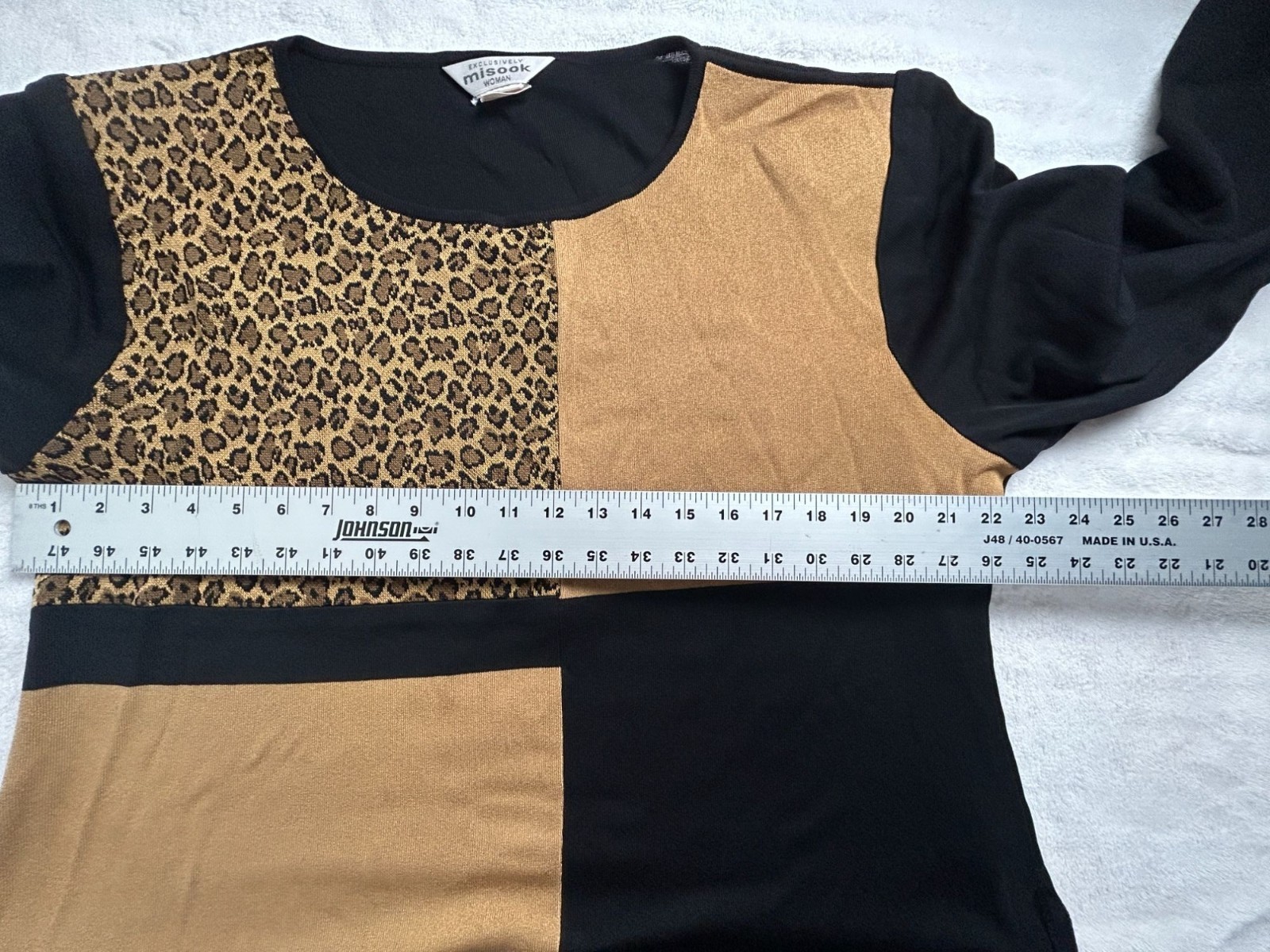 Exclusively Misook Womens Patchwork Leopard Black… - image 5