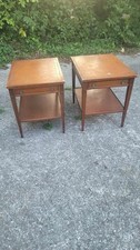 Pair Of Heritage Henredon mahogany  Leather T...