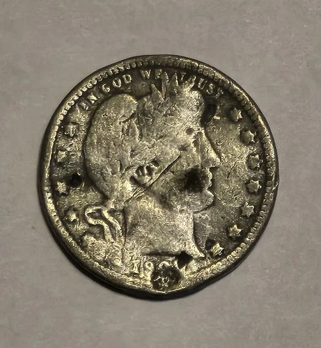 1901-P 25C Barber Quarter 90% Silver Raw Good US Coin