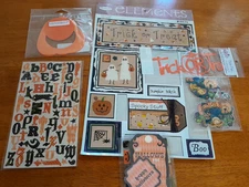 Assortment of scrapbook, 3 D stickers and embellishments