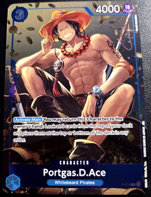Portgas.D.Ace P-074 ONE PIECE Tcg PROMO NM Blue