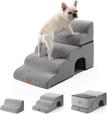 New Extra Wide Dog Stairs for Dog - 5 Step, Grey
