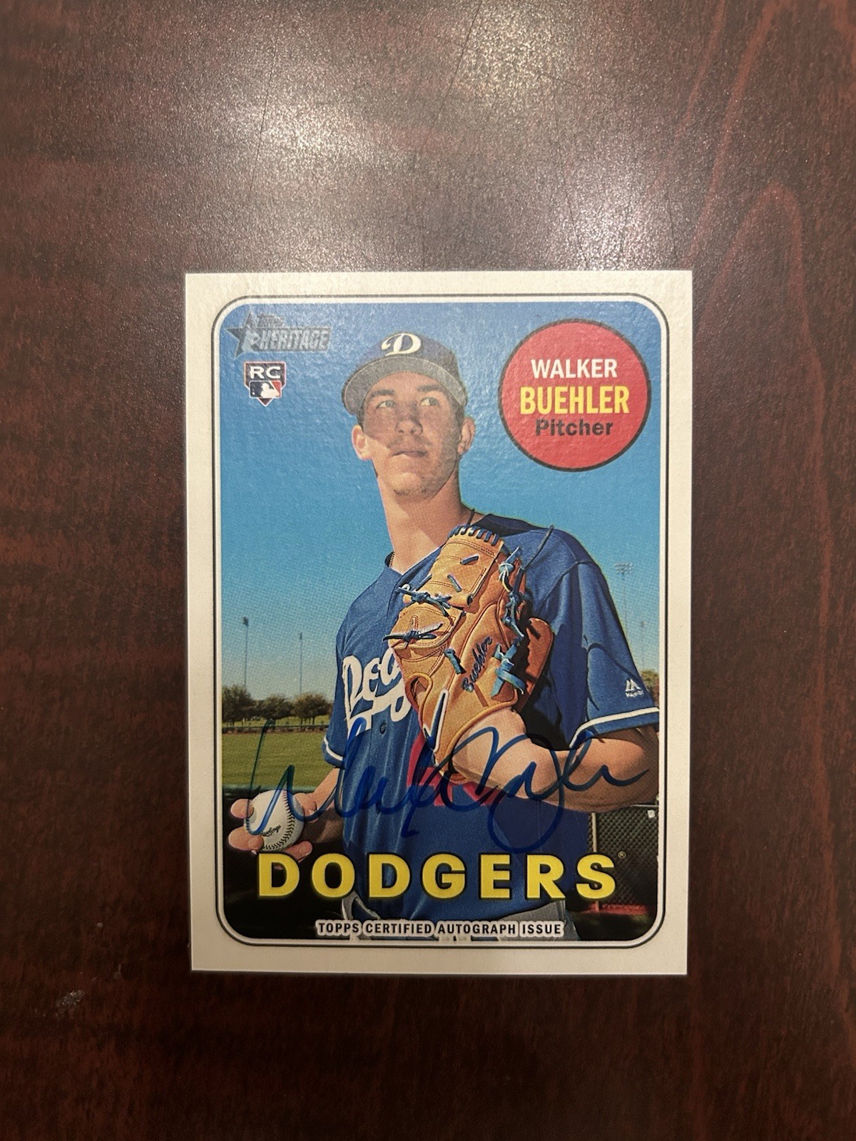 2018 Topps Heritage Walker Buehler Real One Auto RC Rookie #ROA-WB Dodgers