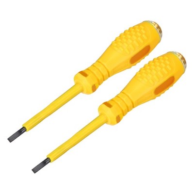 2 Pcs Voltage Tester Pen 4mm AC 100-500V for Industrial,Yellow