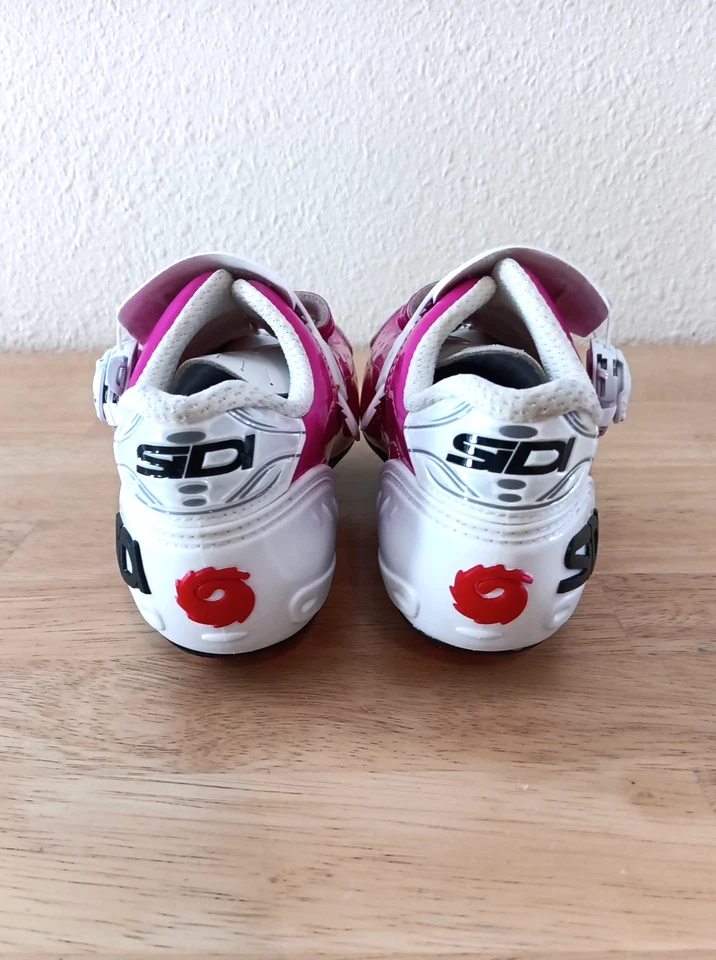 ¡BONITO! SIDI Trace Talla 39 Mujer Bicicleta de Carretera Ciclismo Zapatos Blanco Rosa Talla 8.5 Foto 4 de 4