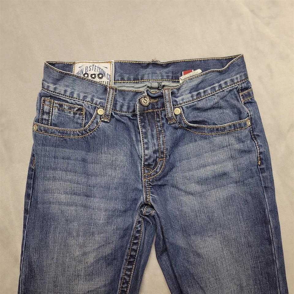 Jeans John B Stetson Hombres 30x34 Azul Denim Rocker Bota Pierna Occidental 100% Algodón Foto 2 de 4