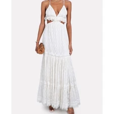 Rococo Sand Paola White Cut Out Maxi Dress NWT Size L Boho Beach Bridal