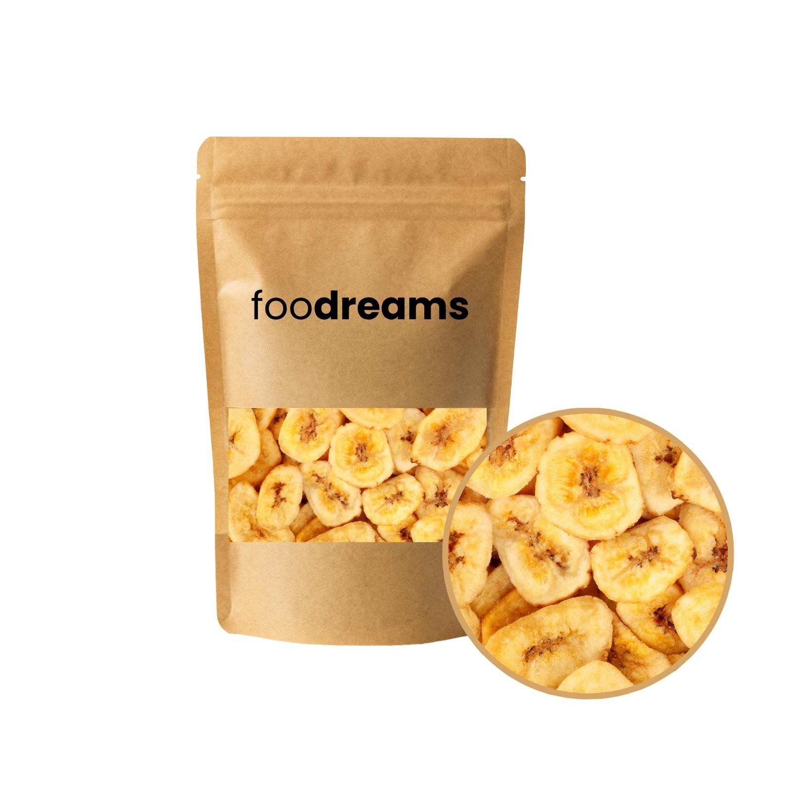 Bananenchips getrocknet geröstet leicht gezuckert in Kokosöl Premium