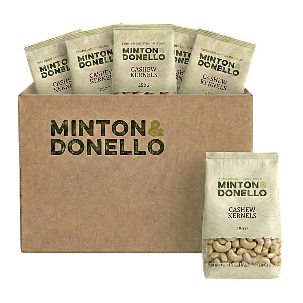 Minton & Donello Whole Cashew Nuts 6 x 250g Natural