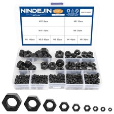 Metric Hex Nuts Assortment Kit 326pc Black M2 M3 M4 M5 M6 M8 M10 Nuts
