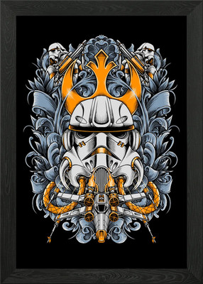 warrior space Framed Wall Art Poster Canvas Print Picture