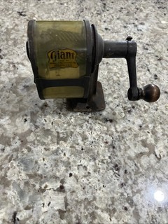 Vintage Automatic Pencil Sharpener Co. Giant Manual Crank Metal Pencil Sharpener