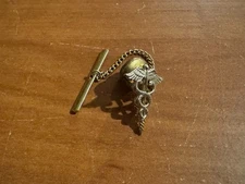 Vintage Caduceus Gold-Tone Tie Tack or Pin