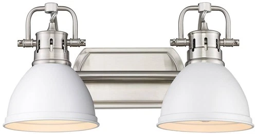 Duncan 16 1/2" Wide Pewter and White 2-Light Bath Light - Picture 3 of 5