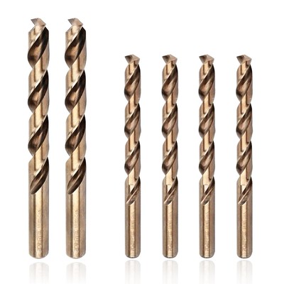 1/2'' & 3/8'' Cobalt Drill Bits 6 Pack 5'' & 6'' Length M35 Hss Jobber Length Twist 