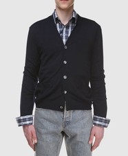 New With Tags Gucci Black Wool Cardigan Slim-Fit Sweater Size L 1195.00