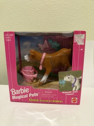 Vintage Mattel Barbie Magical Pets Lizzie 1997 Cow Toy Set 67603