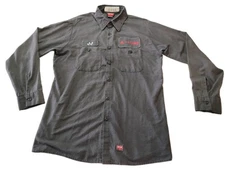 Red Kap Mimix Work Shirt Medium Uniform Dark Gray Long Sleeve Vented