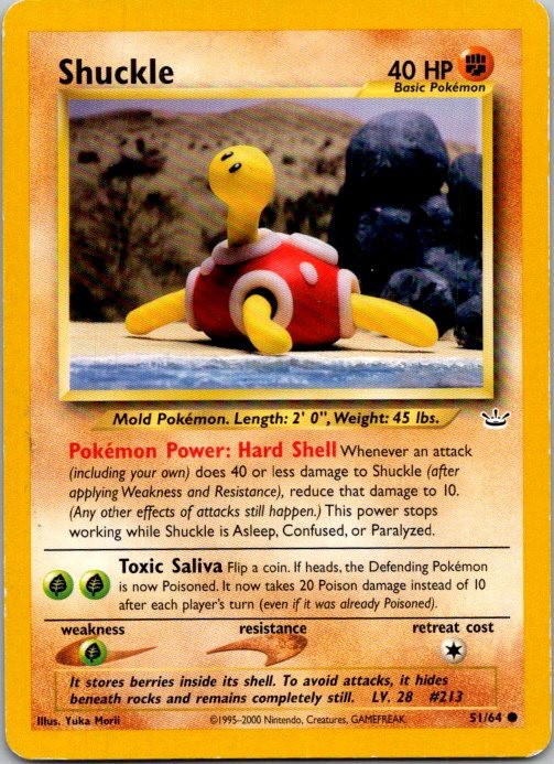 Shuckle 51/64 Common Neo Revelation Pokemon Unlimited Moderately Played