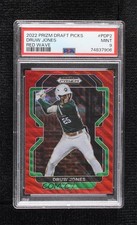 2022 Panini Prizm Draft Picks Red Wave Prizm Druw Jones #PDP2 PSA 9 MINT 17di
