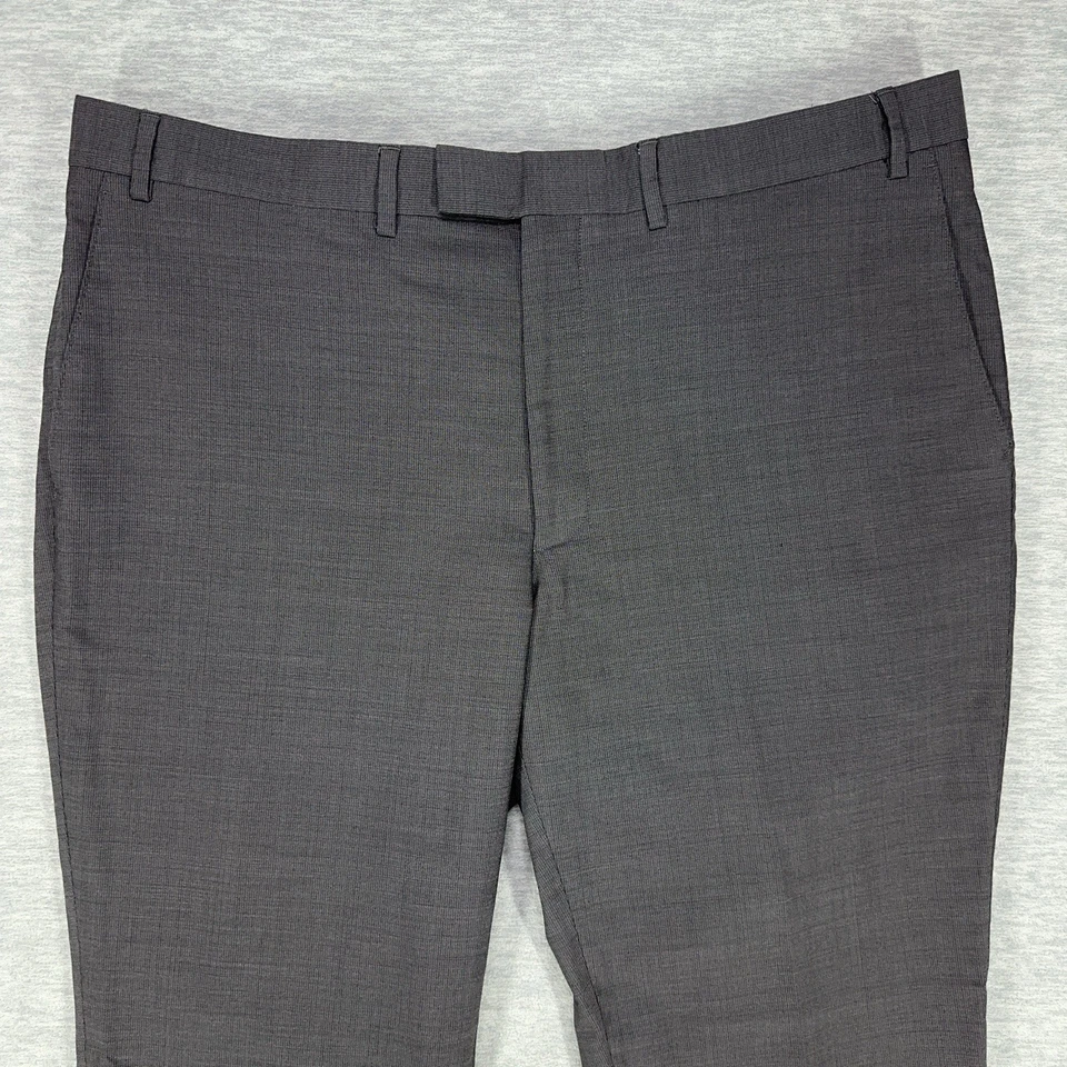 Pantalones de vestir Kenneth Cole para hombre 42x34 gris mezcla de lana plisados calce clásico trabajo Foto 2 de 4