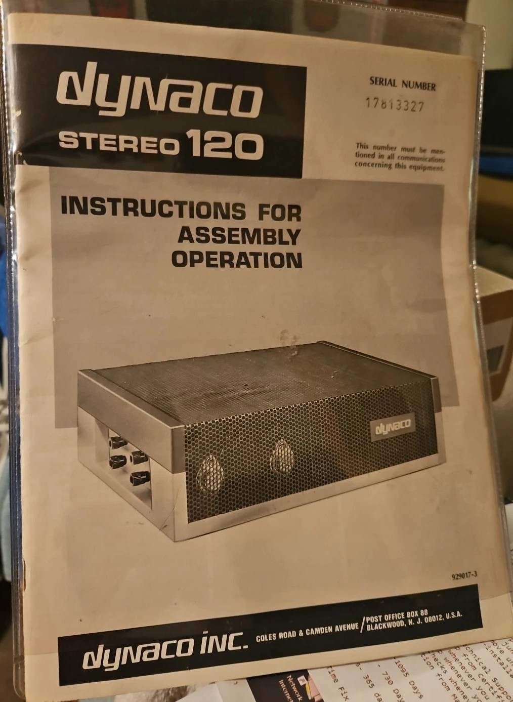 Original Dynaco Stereo 120 Instructions And Operation Manual (Vintage)