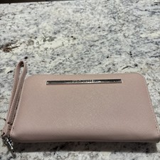 Steve Madden Blush Pink Zip Around Wristlet Clutch Purse 8"