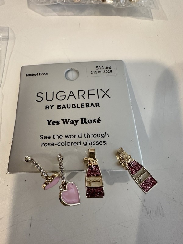 Sugarfix by BaubleBar Yes Way Rosé Earrings Mixed Lot 8pc Pink/Gold Metal